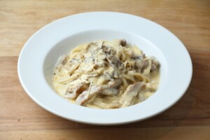 キューピー3分クッキングのレシピ・きのこのレモンクリームパスタ