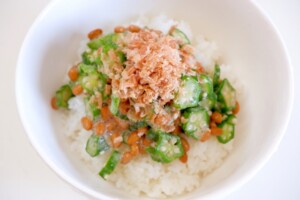 相葉マナブのレシピ・水ナスとモロヘイヤのネバネバ丼