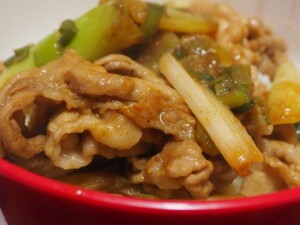 きょうの料理のレシピ・れんこんと豚こまの梅ごま炒め