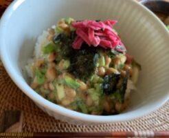 どさんこワイド179のレシピ・ナスとキュウリの納豆丼