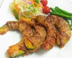 キューピー3分クッキングのレシピ・かぼちゃの豚バラ巻き