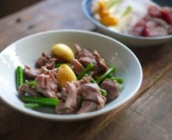 きょうの料理のレシピ・砂肝と長芋の黒こしょう炒め