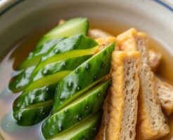 なないろ日和のレシピ・きゅうりと油揚げのさっと煮