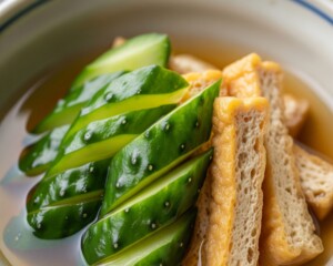 なないろ日和のレシピ・きゅうりと油揚げのさっと煮