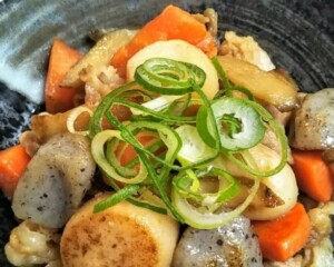 青空レストランのレシピ・里芋と豚肉のオイスター炒め