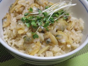 ミキティダイニングのレシピ・アサリの炊き込みご飯