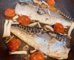 DAIGOも台所のレシピ・塩サバとキノコのアクアパッツァ