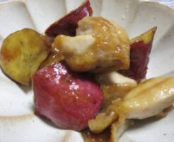 キューピー3分クッキングのレシピ・さつま芋と鶏手羽の柚子こしょう焼き