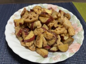 ノンストップのレシピ・さつまいも鶏れんこんバター醤油ソテー
