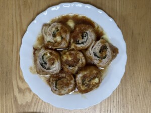 ノンストップのレシピ・豚バラの茄子チーズロール