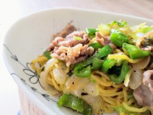 DAIGOも台所のレシピ・梅風味の和風焼きそば