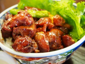 ヒルナンデスのレシピ・とりレバー焼き鳥丼