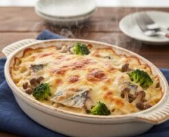 ヒルナンデスのレシピ・サバ缶ときのこのとろろグラタン