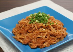 キューピー3分クッキングのレシピ・糸こんとえのきの麻婆炒め