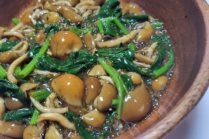 きょうの料理のレシピ・なめことほうれんそうのおひたし