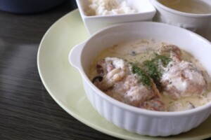 きょうの料理のレシピ・きのこと鶏の豆乳煮