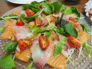 ミキティダイニングのレシピ・サーモンのカルパッチョ