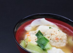 キューピー3分クッキングのレシピ・れんこん鶏だんご汁
