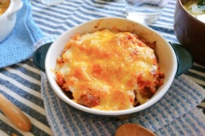 キューピー3分クッキングのレシピ・鮭とごぼうのクリームみそドリア