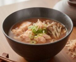 ひるおびのレシピ・たっぷりキノコと鮭のみそ汁