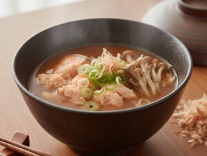 ひるおびのレシピ・たっぷりキノコと鮭のみそ汁