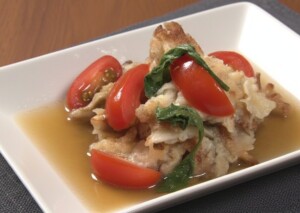 きょうの料理のレシピ・まいたけと春菊の焼きびたし