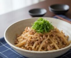 どさんこワイド179のレシピ・大根とひき肉の炒め物