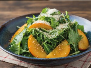 きょうの料理のレシピ・柿と春菊のキラキラサラダ