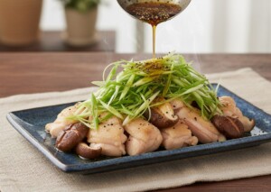 キューピー3分クッキングのレシピ・鶏ももと椎茸の蒸し焼き ねぎこしょうオイル