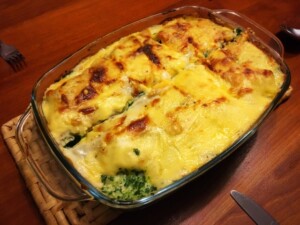 キューピー3分クッキングのレシピ・ほうれん草とリコッタチーズのカネロニ