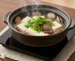 きょうの料理のレシピ・あさり湯豆腐