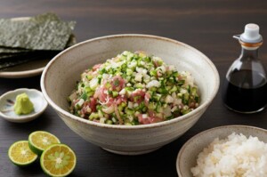 きょうの料理のレシピ・たくあんとまぐろのばくだん