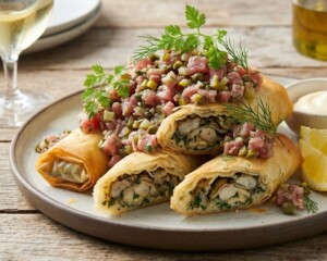 ZIPのレシピ・カキのザクザクハーブ春巻き