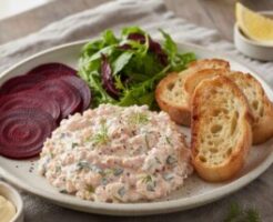 きょうの料理のレシピ・スモークサーモンのリエット ビーツ添え