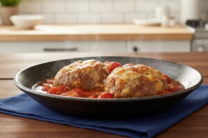 ヒルナンデスのレシピ・トマトチーズバーグ