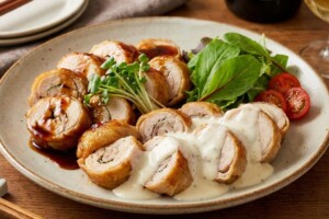 あさイチのレシピ・ロールチキン～和＆洋ソース