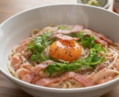 あさイチのレシピ・五島うどんの明太カルボナーラ