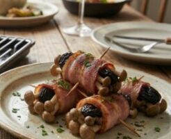 沸騰ワード10のレシピ・干し芋とプラムのベーコン巻き