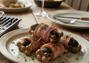 沸騰ワード10のレシピ・干し芋とプラムのベーコン巻き