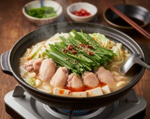 キューピー3分クッキングのレシピ・手羽中とキャベツのもつ鍋風