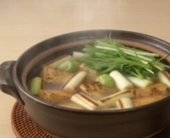 きょうの料理ビギナーズのレシピ・焼きねぎと厚揚げのとろみ鍋
