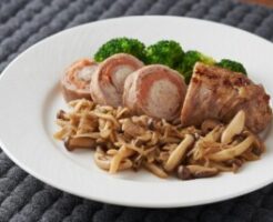 どさんこワイド179のレシピ・肉巻き野菜のキノコソース