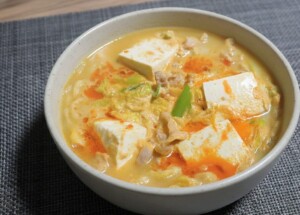 ノンストップのレシピ・豚バラ白菜のお豆腐ごま味噌スープ