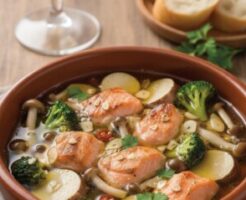 どさんこワイド179のレシピ・鮭と長イモのアヒージョ