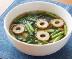 きょうの料理のレシピ・かぶの葉とちくわのオイスタースープ