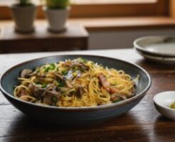 ノンストップのレシピ・きのこ吸いとりパスタ