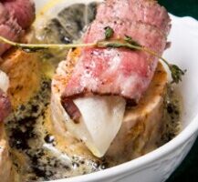 ZIPのレシピ・アツアツあん肝と牛ヒレのカルパッチョ