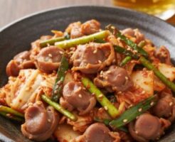 ぺこもぐキッチンのレシピ・キムチニラ旨辛砂肝