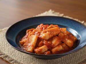 ぺこもぐキッチンのレシピ・タケノコ入りエビチリ