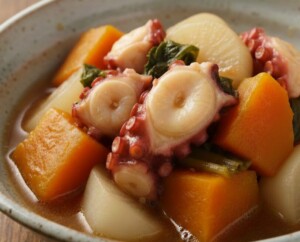 どさんこワイド179のレシピ・タコとカボチャの煮物